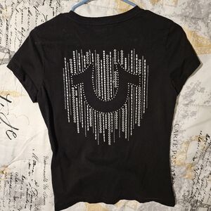 True Religion Women's Black Graphic Tee